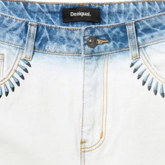 DESIGUAL bohemian frayed denim shorts size EU32 (US12) - Picture 2 of 10